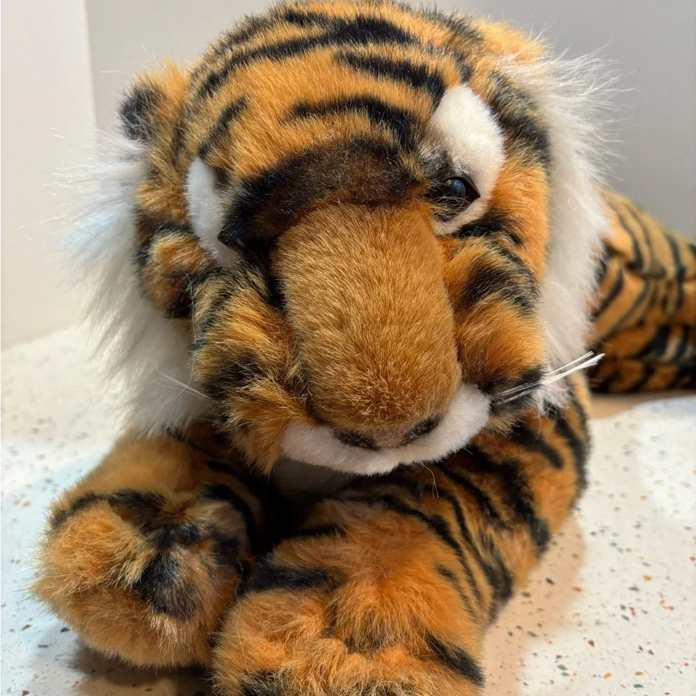 Vintage WEGO Tiger Plush‎ Stuffed Animal Korea Laying Jungle Cat 9115T